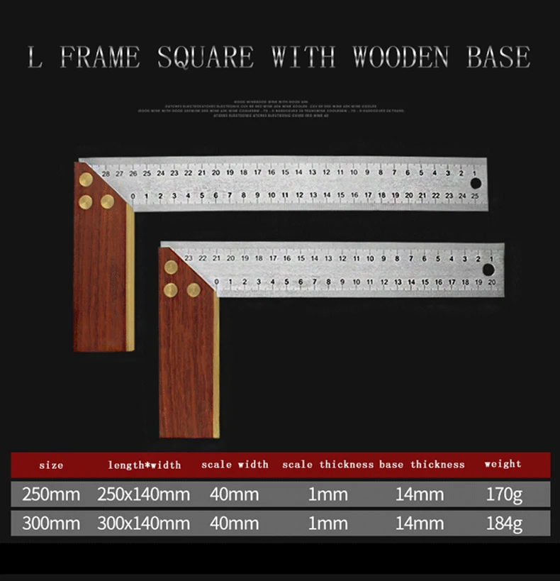 L Рамка квадратная линейка из нержавеющей стали маркировка для деревообработки l-квадрат 90 градусов ангел плотник измерения ручные инструменты