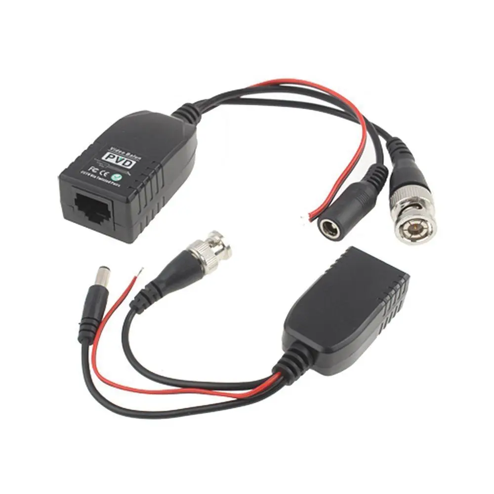 BNC to RJ45 CAT5 Video Power Balun with BNC Power Connector for CCTV