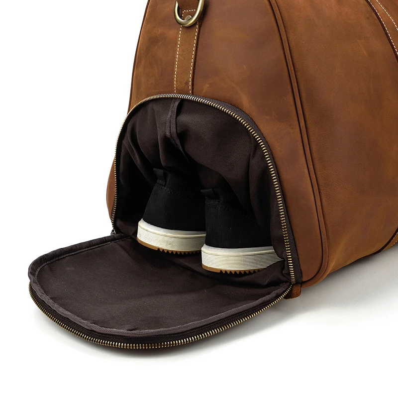 MAHEU/мужские дорожные сумки из натуральной кожи, отделение для обуви, компактная сумка для поездки, большая вместительность, мужские