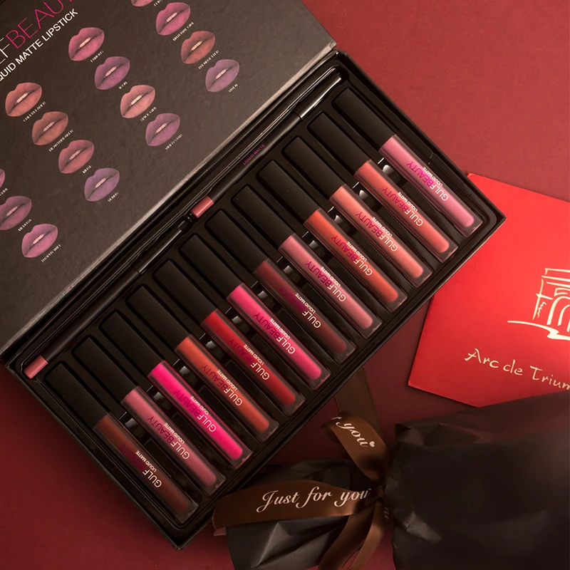 

12 6 color gift set matte cosmetic plumper lipgloss pintalabios kyliejenner maquiagem liquid lipstick lip gloss tint batom