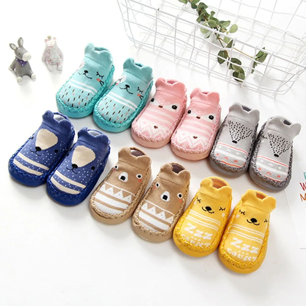 Soft Winter Warm Children Socks Newborn Baby Boy Girl Infant Baby Cotton Slippers Anti Slip Cartoon Socks Floor Kids Socks 0-12M