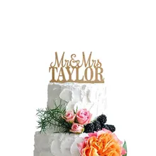 Персонализированные Топпер для торта г-н Г-жа фамилия на заказ свадебный торт Топпер из дерева в деревенском стиле украшения Keepsake Помолвочные сувениры