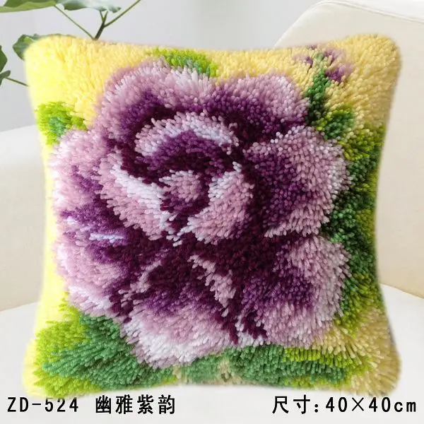 

ZD524 Pillow Cushion Latch Hook Kit Embroidery DIY Craft Cross Stitch Needlework Embroidery Counted Cross-Stitching Kit Set