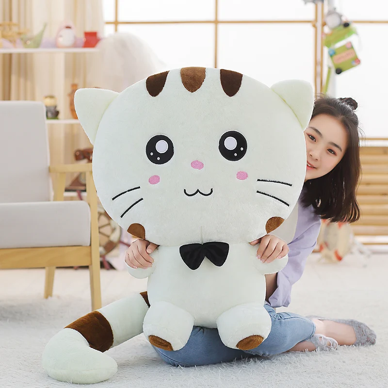 Милая плюшевая игрушка с большим лицом кошки корейская кукла большие кавайные