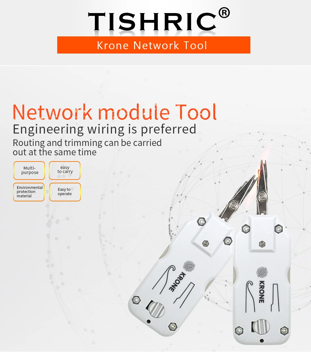 TISHRIC классический короткий Krone Lsa-plus Профессиональный телекоммуникационный телефонный провод кабель RJ11 RJ45 Пробивной сетевой набор инструментов