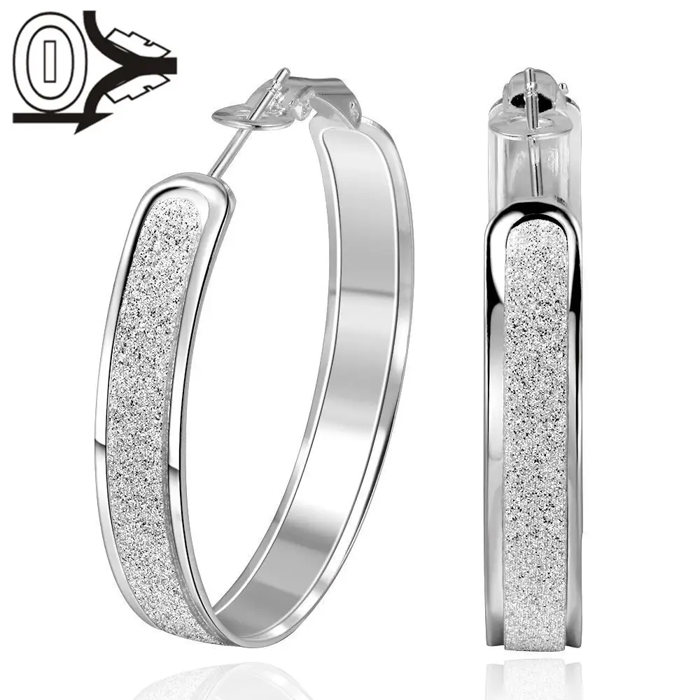 

Boucle d'oreille Wholesale Silver Plated Earring,Wedding Jewelry Oorbellen,Fashion Sanding Round Silver Women Earrings