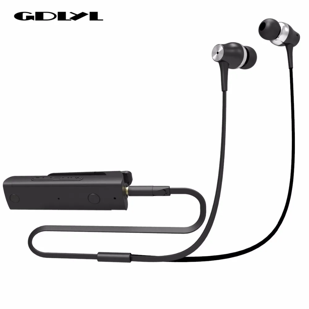 

GDLYL Portable Earphones Mini Clip On Stereo Headset Wireless Bluetooth Earphone With Microphone Audio Receiver Adapter 3.5mm
