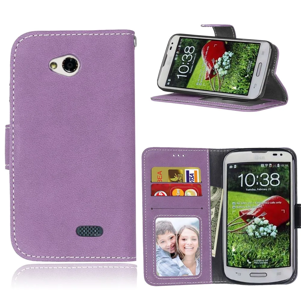 

Retro Matte Leather Case For LG Optimus L70 D320 Dual D325 Cover Filp Stand Classical PU Wallet Photo frame Card slot Phone Bags
