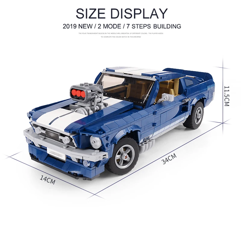 LEPIN 21047 Creator Expert Ford Mustang Compatible Legoing 10265 Set Building Blocks Bricks Assembled DIY Toys Birthday Gifts