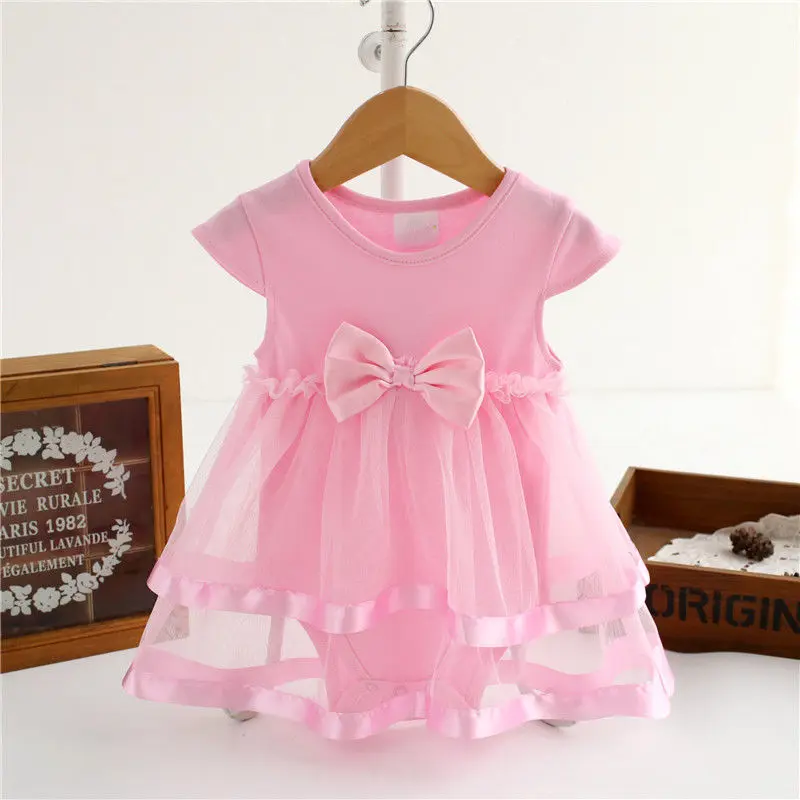 Baby Girl Clothes Newborn Kids Princess Tutu Bodysuit Romper Dress Pink 0-12M