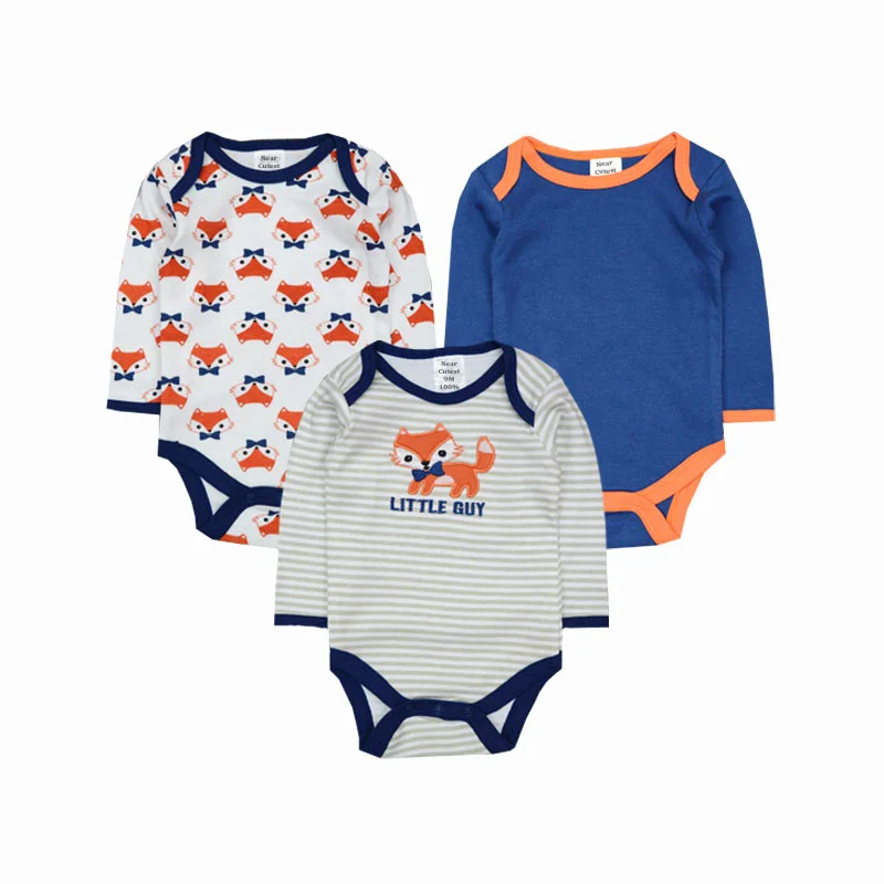 Cerca 3 unids/lote invierno Bebé Mamelucos recién nacido de algodón de manga larga Monos bebé Niños ropa bebes ropa Cerca 3 unids/lote invierno Bebé Mamelucos recién nacido de algodón de manga larga Monos bebé Niños ropa bebes ropa