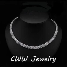 CWWZircons высокое качество Римский дизайн 234 шт Круглый Белый AAA+ кубический цирконий камни проложить звено цепи ожерелье CP007