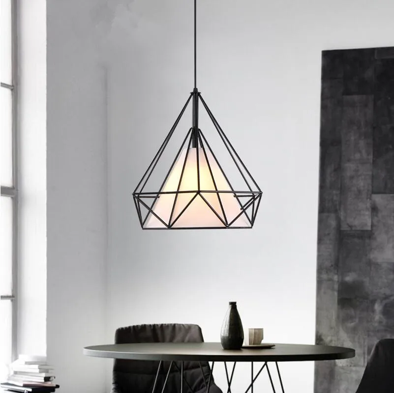 

Modern LED pendant light home decor minimalism style living room light diamond shape kitchen hanging lamps cafe pendant light