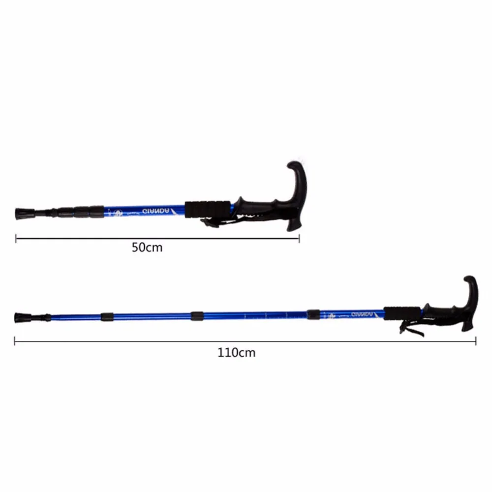 Walking stick Hiking Walking Trekking Trail Poles Ultralight 4-section Adjustable Canes H1E1 EA14