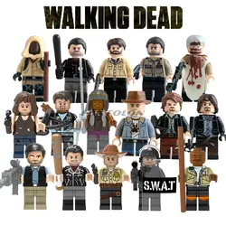 The Walking Dead строительные блоки Кэрол мишонн Дэрил Диксон Мэгги зеленый Morgan Рик Граймс Negan мини Кирпичи игрушки для детей