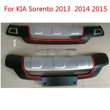 Для KIA Sorento 2013 высокое качество пластик ABS Хром Передний+ задний бампер накладка автомобиля-Стайлинг