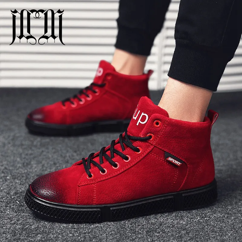 

MUMUELI Black Gray Red New 2019 Designer Casual Shoes Men High Top Quality Fashion Luxury Flat Ultra Boost Brand Sneakers L-A97