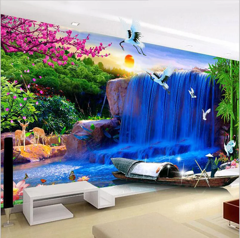 

Full Round Diamond Painting 5D Diy Diamond Embroidery Kit Landscape Modern Living Room Sofa Background Painting Decor Sticker