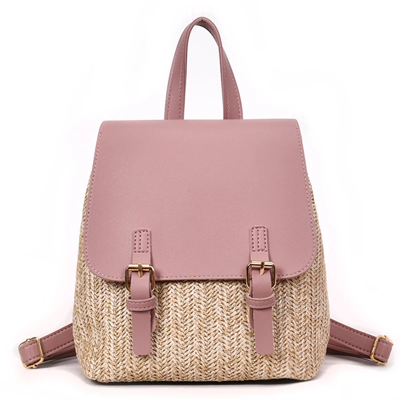 beach straw backpack
