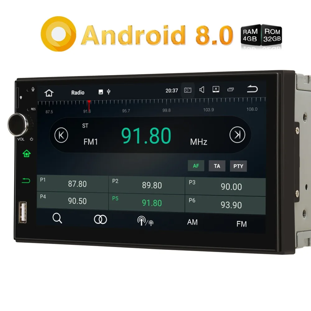 Pumpkin Qcta-Core Car Stereo 2 Din 7''Android 8.0 Universal Car Radio GPS Navigation 4GB RAM 32GB ROM Video Audio Player NO DVD