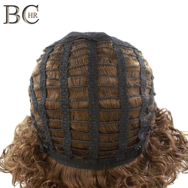 BCHR афро глубокий кудрявый парик короткий Боб коричневый синтетический парик для черных женщин натуральный реалистичный 10 дюймов Aircabin машина сделано парик