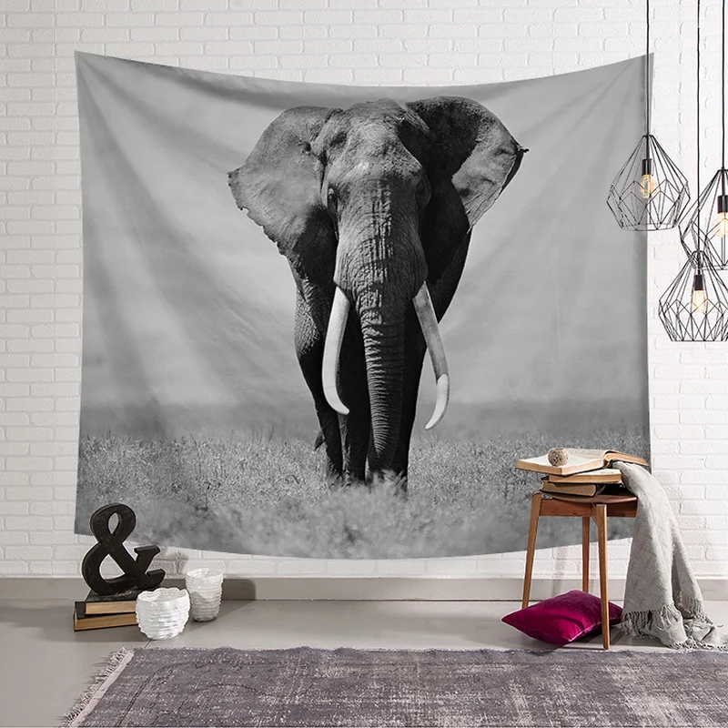 4 Size Elephant Tapestry Wall Hanging Wall Tapestry Blanket Farmhouse Decor Polyester Llama Printed Window Tapestry Yoga