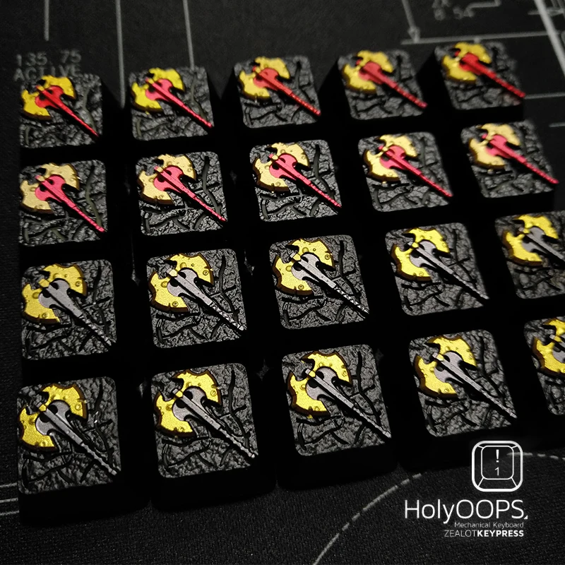 

1pc Holyoops Aluminium Alloy Mechanical Keyboard key cap for Dota2 Battle fury Personality Metal keycaps