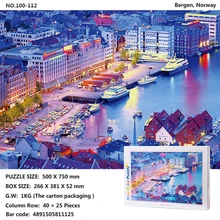 Мировой пейзаж архитектурный паззл 1000 штук для взрослых мультфильм детские развивающие Эластичные Игрушки на заказ подарок