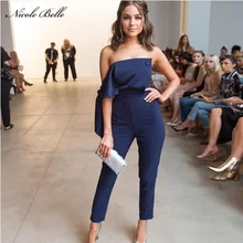 Wholesale2019 роскошный комбинезон знаменитостей для подиума ярко-синий сексуальный комбинезон одно плечо кнопка завязывается элегантные женские вечерние облегающие комбинезоны