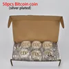 50PCS Hot Gold Plated Bitcoin Coin BTC Bit coin Physical cryptocurrency Metal coin ► Photo 2/6