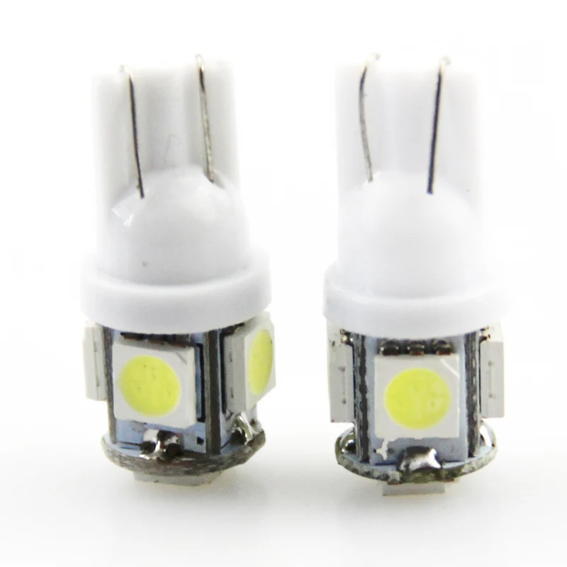 MOONBIFFY 10 шт./лот T10 5050 5SMD светодиодный белый светильник автомобиля клиновидные боковые хвост светильник яркий