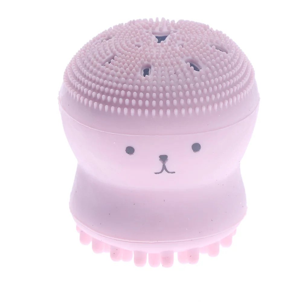 

Lovely Cute Animal Small Octopus Shape Silicone Facial Cleaning Brush Deep Pore Cleaning Exfoliator Face Washing Brush Skin Care