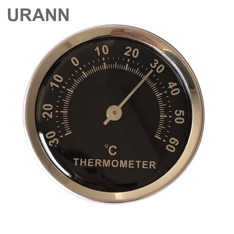 

58MM Analog Car Thermometer Temperature Meter Aluminum Alloy Metal Analog Therometer With Double-sided sticker