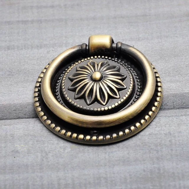 Free Shipping Single Hole Antique Bronze Ring Pulls Round