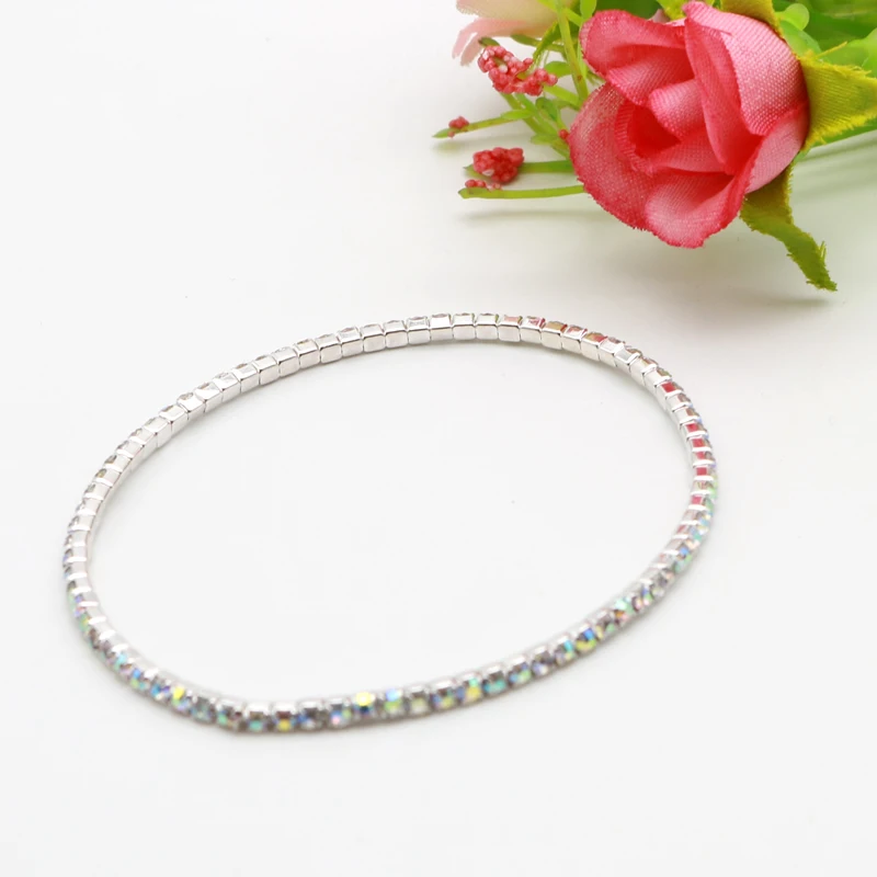 Free Shipping White AB Bracelet& Bangle for Girls 10pcs/lot Tennis Bracelet Luxury Bracelets for Elegant party jewelry