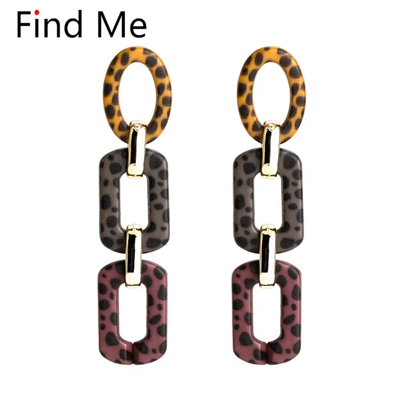 Find Me 2019 новые модные ацетатные длинные висячие серьги цепочки для женщин