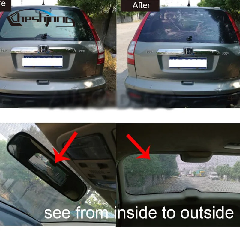  New Arrival Car Rear Window Film Car Rear Windshield Tint One Way Vision Printed Mesh Film