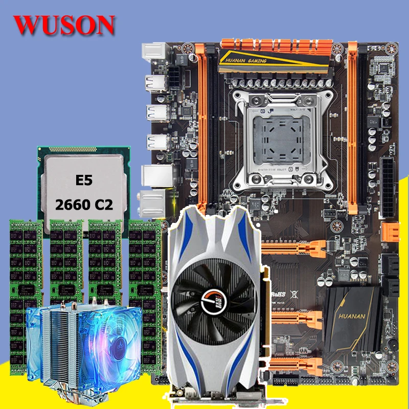 Новое поступление! Материнская плата HUANAN deluxe X79, процессор, оперативная память, видеокарта, процессор Xeon E5 2660 C2 ram 16G(4*4G) DDR3 RECC GTX650Ti, видеокарта