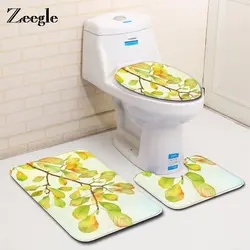 Zeegle коврик для ванной комнаты коврик для пола Коврик С Рисунком Листьев нескользящий туалетный коврик Впитывающий Коврик для ванной