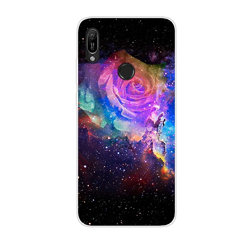 Чехлы для Huawei Y6 2019 чехол телефона из мягкого силикона с красочным принтом на