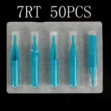 Yilong 50 шт./лот круглый наконечник татуировки одноразовых сопло 7RT синий