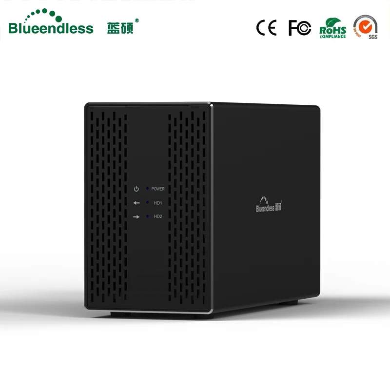 Blueendless алюминиевый корпус для внешнего жесткого диска 2 отсека 3 5 дюйма SATA на USB 0