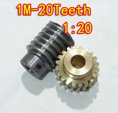 

1M-20T Reduction Ratio:1:20 Copper Worm Gear Reducer Transmission Parts Gear Hole:5mm Rod Hole:5mm