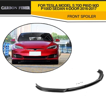 

Car Styling Carbon fiber Car Front Lip Spoiler bumper protector for Tesla Model S 70D P85D 90D P100D Sedan 4 Door 2016-2017