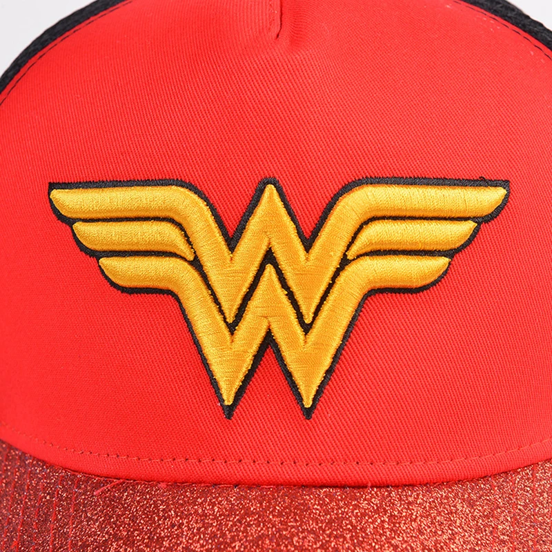 Women Baseball Cap Snapback Wonder Woman Mesh Hat Red Headwear Curved Bill Summer Adjustable Outdoor Accessory (4)
