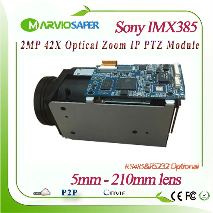 

H.265 1080P 2MP 42X Optical Zoom 5-210mm lens Network IP Camera PTZ Module Starlight Sony IMX185/IMX385 Sensor RS485/RS232 Onvif