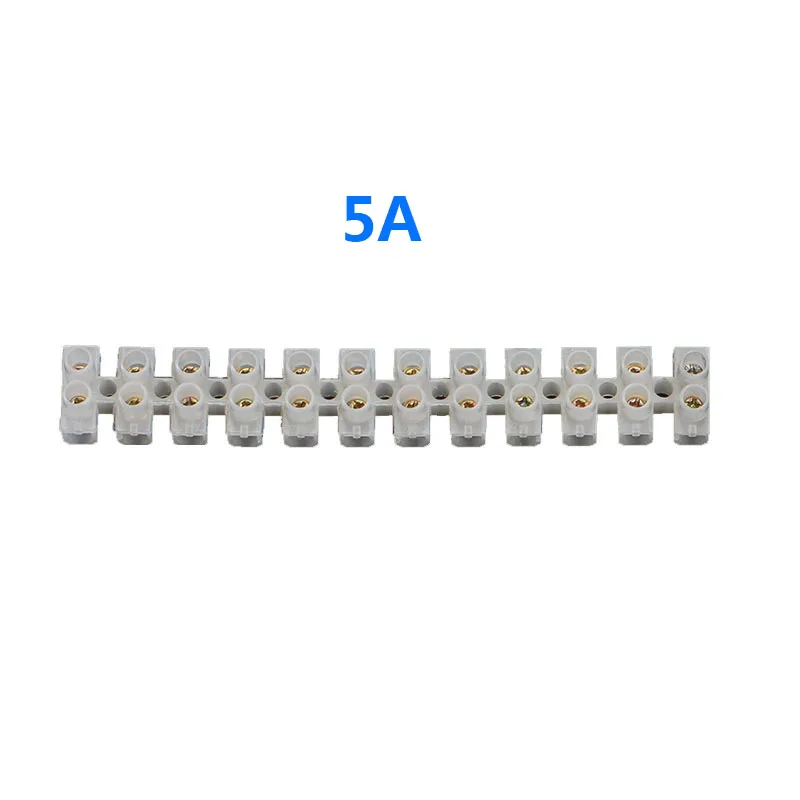 

5pcs Screw Terminal Barrier Connector Electrical Wire Connection 12Position Barrier Terminal Strip Block 5A
