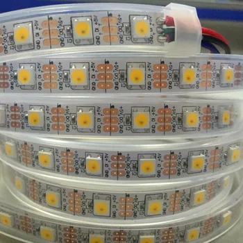 

WS2812B WHITE color addressable 4m 60LEDs/m DC5V led pixel strip,waterproof in silicon tube;IP66,with 60pixels/M;WHITE PCB