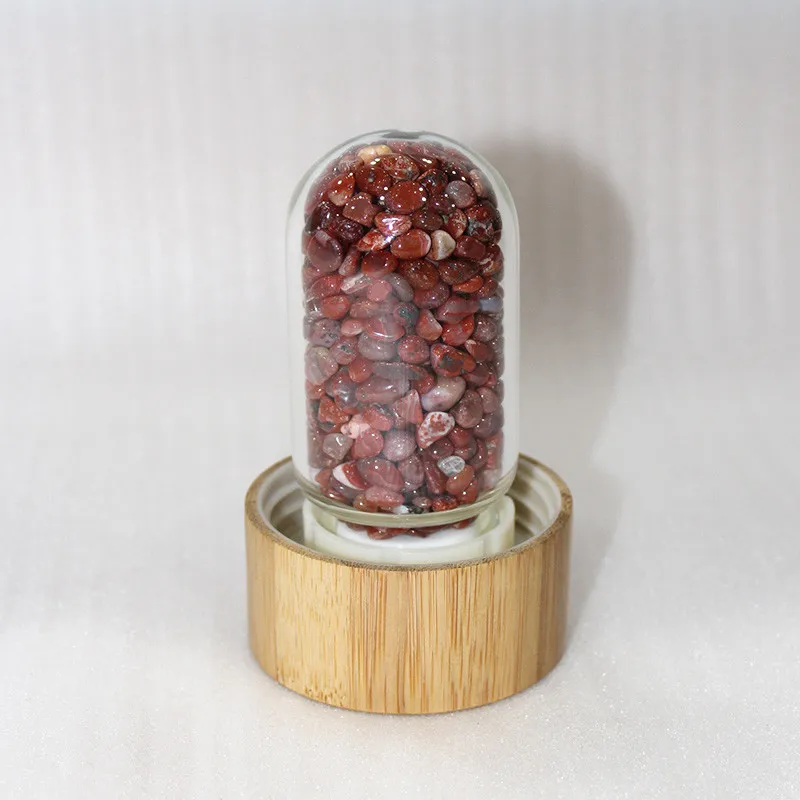 Креативный натуральный кристалл кварца стеклянная бутылка для воды гравий неправильной формы камень чашка точка исцеляющий Infused Elixir чашка для подарков - Цвет: red agate