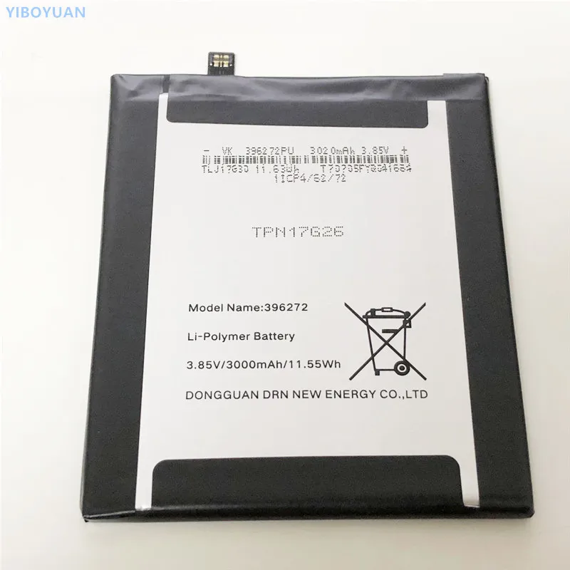 

3.85V 3000mAh 396272 TPN17G26 1ICP4/62/72 HY3-3963 For Wiko View Prime / Upulse / UpulseLite Battery
